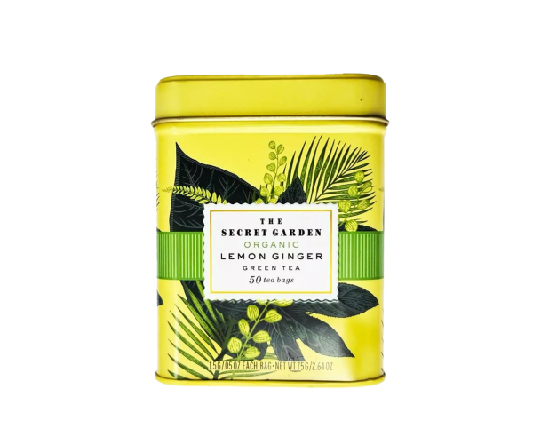 Botanical Arts Organic Lemon & Ginger Green Tea  Tin 50 Tea Bags