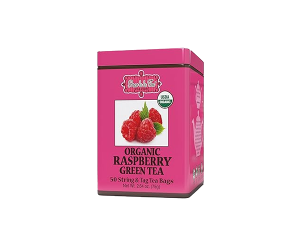 Brew La La Tea Organic  Strawberry Green Tea Tin 50 Tea Bags