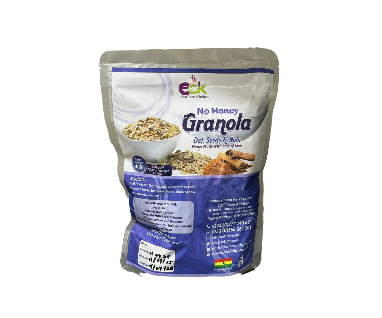 Eck Clean Granola Oats(No Honey 400g)